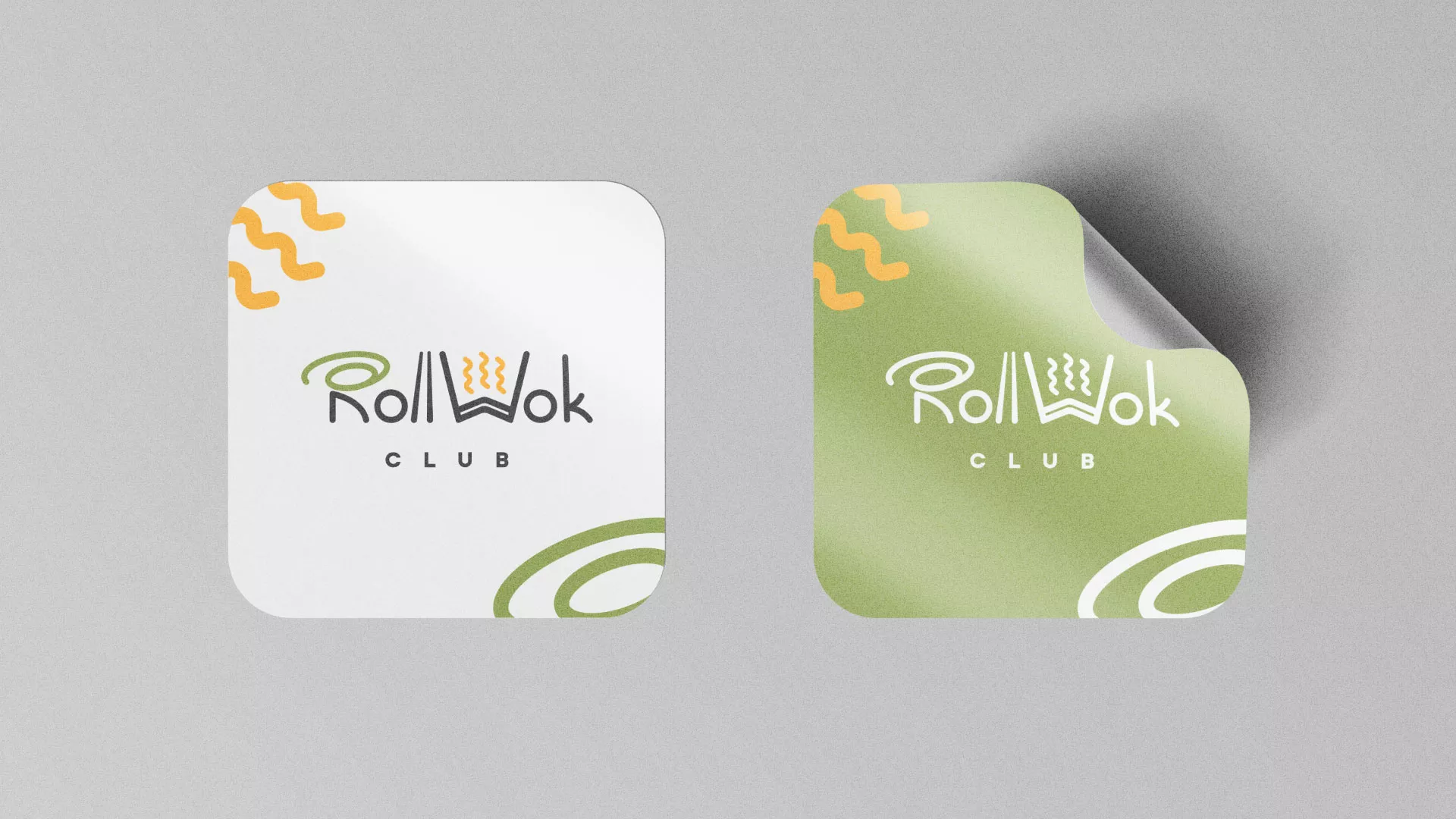 Разработка логотипа и фирменного стиля суши-бара «Roll Wok Club» в Корсакове